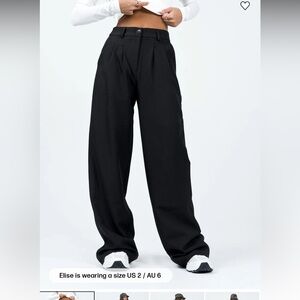 Princess Polly Black Wide-Leg Trousers